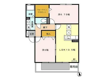 セレッソ大塚(2LDK/1階)の間取り写真