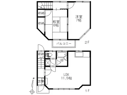 テラスハウスMS(2LDK/1階)の間取り写真