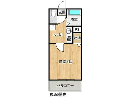 リシェンヌ(1K/1階)の間取り写真