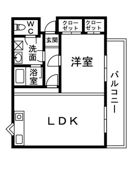 プレステージフジ久米田壱番館(1LDK/4階)の間取り写真