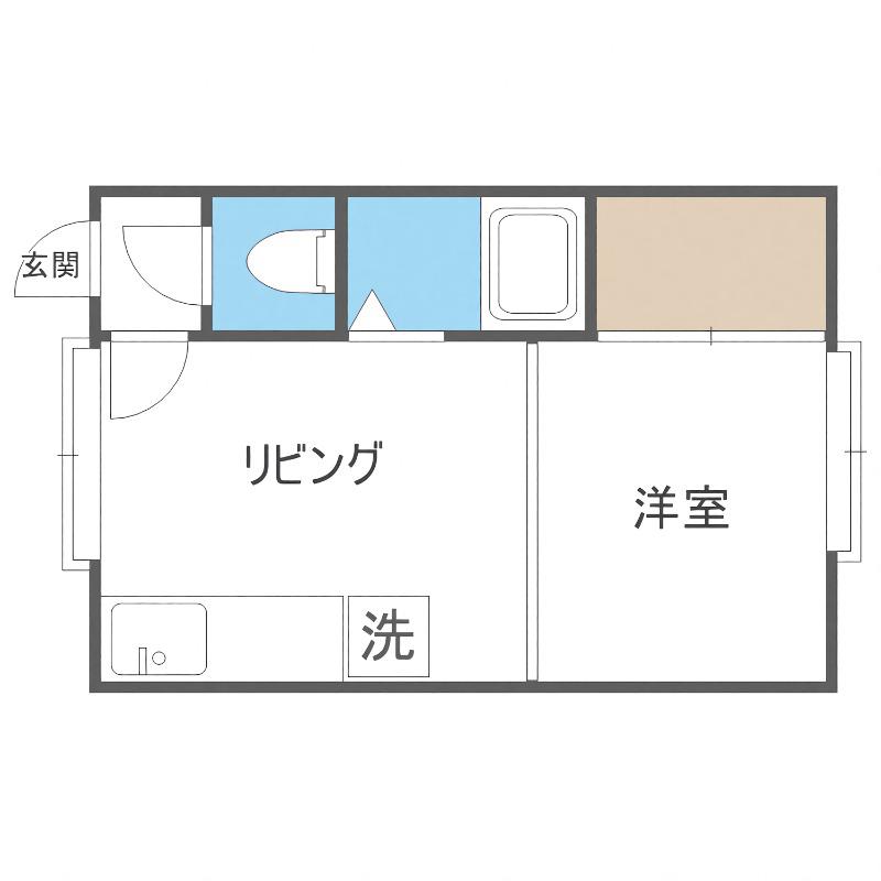 プラムコート菊水(1DK/3階)の間取り写真
