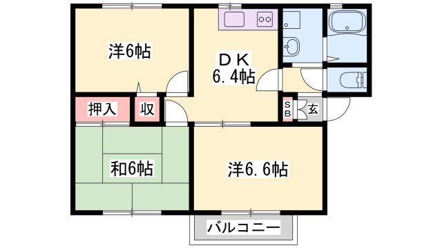 ノーブル北原(3DK/1階)の間取り写真