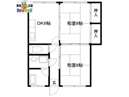 岸本アパート(2DK/1階)の間取り写真