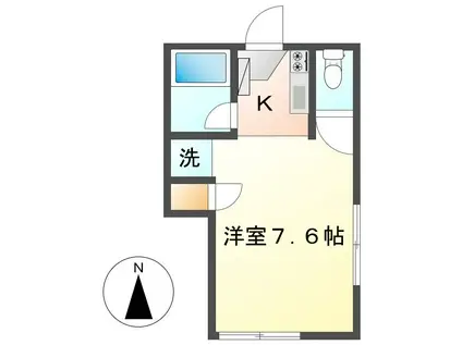グリーンフィールド(ワンルーム/1階)の間取り写真
