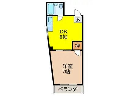 コスモハイツ(1DK/3階)の間取り写真