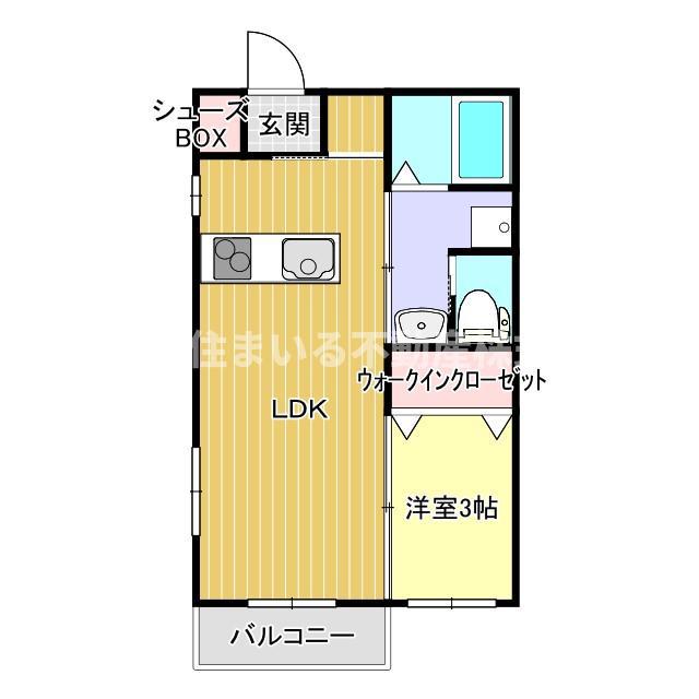 ミースドミーリアB(1LDK/1階)の間取り写真