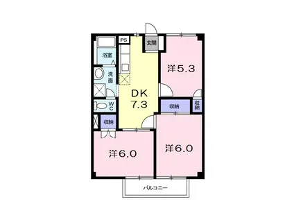 MOTOYA B棟(3DK/2階)の間取り写真