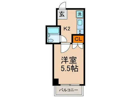 ラ・グランジュール下北(1K/1階)の間取り写真