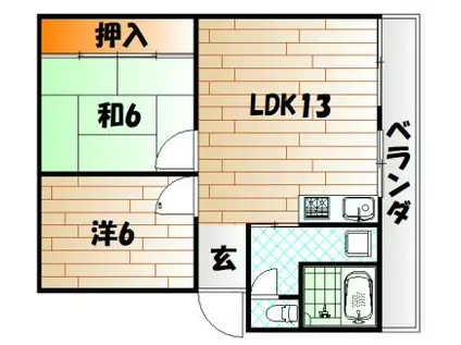 ハイツ池田(2LDK/2階)の間取り写真