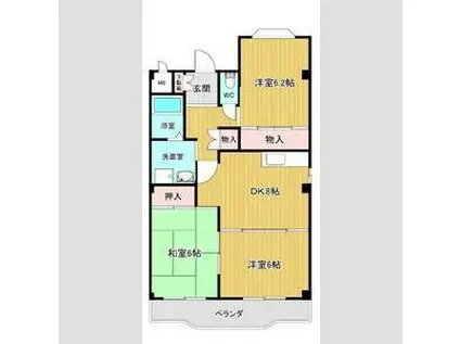 グリーンベル(3DK/1階)の間取り写真