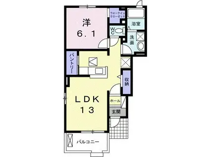 レスポアールV(1LDK/1階)の間取り写真