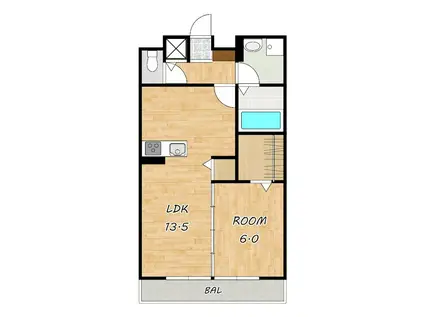カーザフェリーチェ(1LDK/3階)の間取り写真