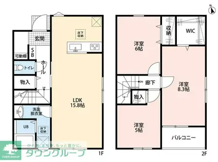 リーブルファイン幸手中I(3LDK/1階)の間取り写真