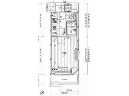 ルーブル蒲田南参番館(1K/5階)の間取り写真
