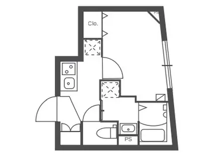 ルネサンスコート不動前(1K/2階)の間取り写真