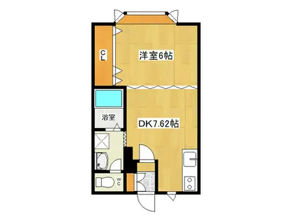 サンデープレース46(1DK/2階)の間取り写真