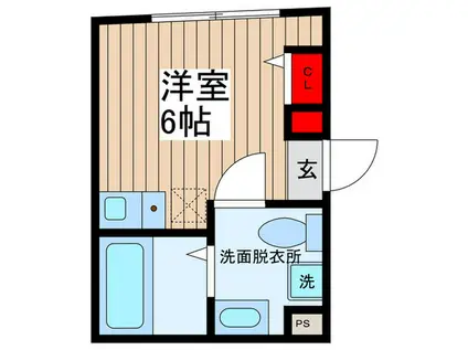 ZERDIA(ワンルーム/2階)の間取り写真