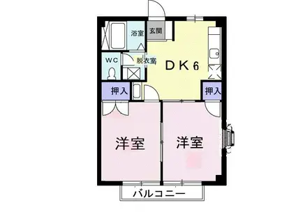 コーポ安芸(2DK/2階)の間取り写真