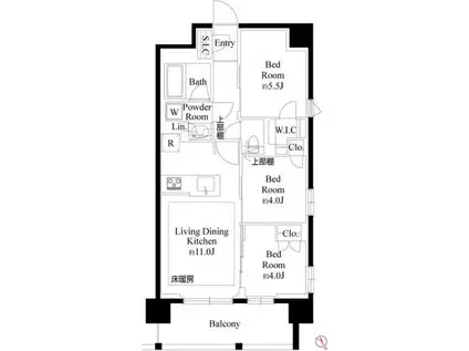 プレシス上福岡(3LDK/10階)の間取り写真