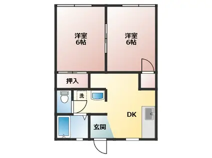 グランメールA(2DK/1階)の間取り写真