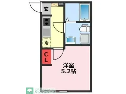 COZY NOOK(1K/1階)の間取り写真