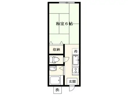 フルール山王(1K/1階)の間取り写真