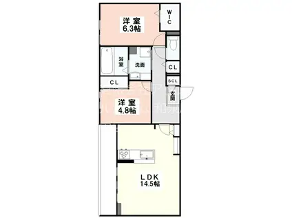 ALTAMAISON東雲(2LDK/1階)の間取り写真