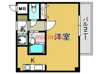 メゾン・ド・ヴィレ茨木(1K/3階)の間取り写真