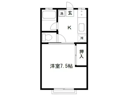 第一竹内コーポ(1K/1階)の間取り写真