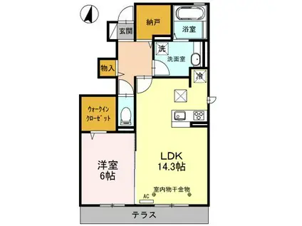 匠乃館D(1LDK/1階)の間取り写真