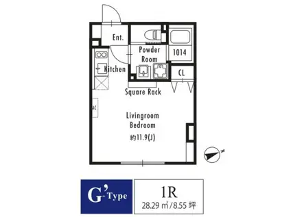 グランパセオ市谷仲之町(ワンルーム/2階)の間取り写真