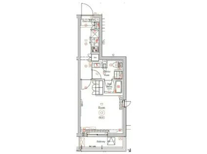 ガリシア東十条サウス(1K/2階)の間取り写真