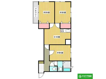 エムズ中島(3DK/4階)の間取り写真