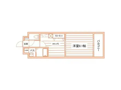 エスポアール春日井(1DK/1階)の間取り写真