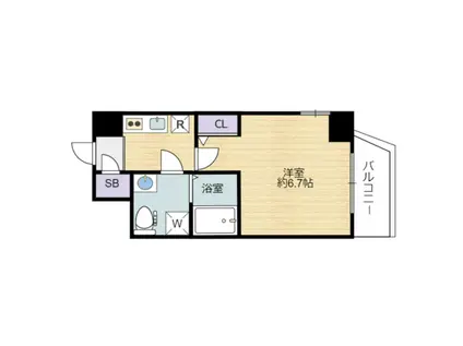 SERENITE本町REFLET(1K/10階)の間取り写真