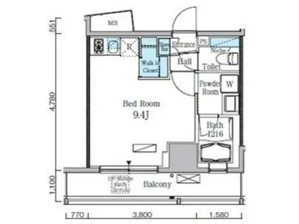 レジディア九段下II(ワンルーム/5階)の間取り写真