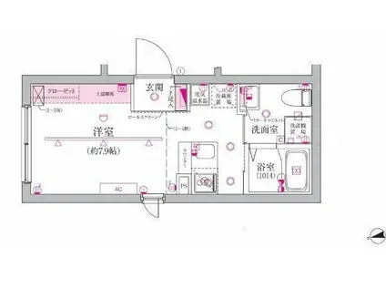 ベルシードステアー日暮里(ワンルーム/1階)の間取り写真