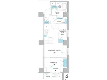 プレディアコート板橋(1SLDK/5階)の間取り写真