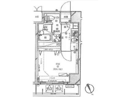 ライジングプレイス蒲田南(1K/4階)の間取り写真