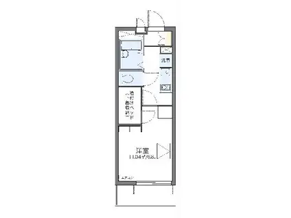 レオパレスMIYAII(1K/1階)の間取り写真