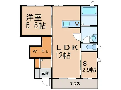 シャーメゾン新中島(1SLDK/1階)の間取り写真