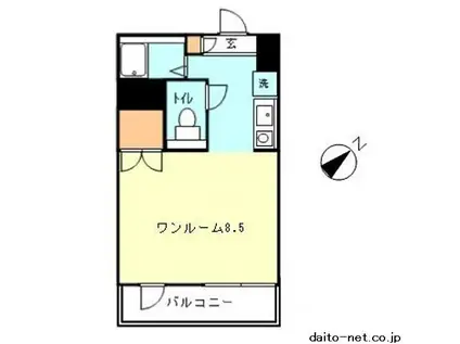 クリサンセマム(ワンルーム/2階)の間取り写真