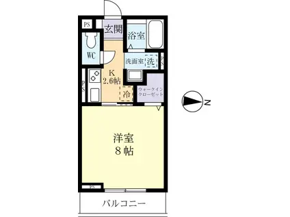 R・Z-1(1K/2階)の間取り写真