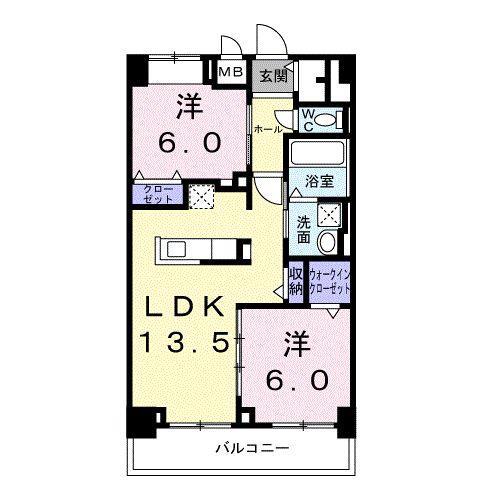 KUNIO(2LDK/5階)の間取り写真