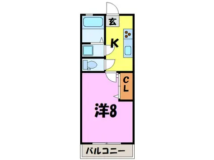 フォールバリー(1K/2階)の間取り写真