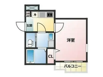 エルピスI(1K/4階)の間取り写真