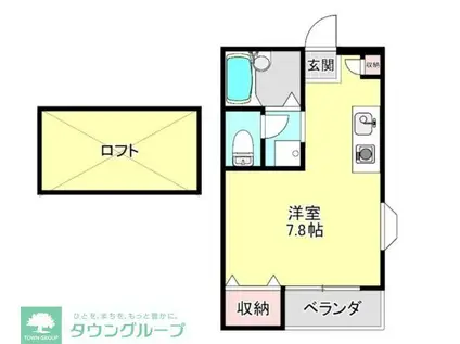 MONA-G(ワンルーム/2階)の間取り写真