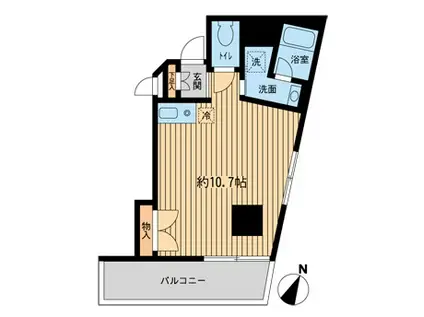 神楽坂フラッツ(ワンルーム/4階)の間取り写真