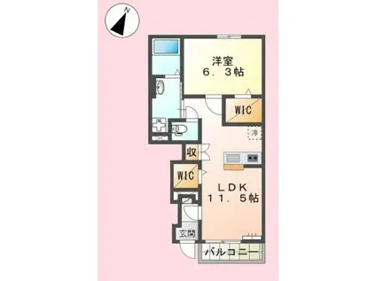 ティラミス(1LDK/1階)の間取り写真