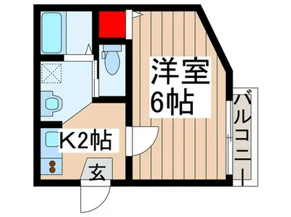 BLANC CUBE一ノ割(1K/1階)の間取り写真